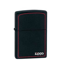 Zippo打火机 黑色哑漆框标志218ZB