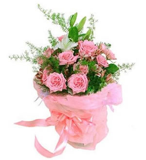 爱之源 （已下架）-12枝粉玫瑰，12枝粉色康乃馨，1枝白色百合
