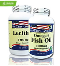 健康美国 HEALTHY AMERICA深海鱼油 - 2瓶欧米伽3 鱼油软胶囊 + 2瓶大豆卵磷脂