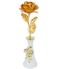 金箔玫瑰+陶瓷花瓶