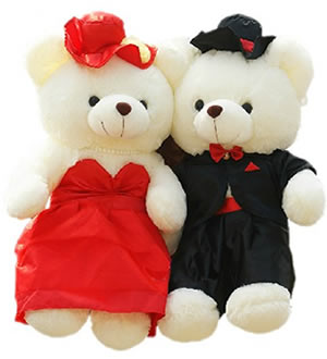 婚纱情侣泰迪熊 （已下架）-婚庆礼品 多尺寸可选 情侣熊