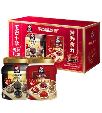 台湾桂格 即食燕麦片礼盒 （已下架）-添加十种珍贵食材 红黑滋养