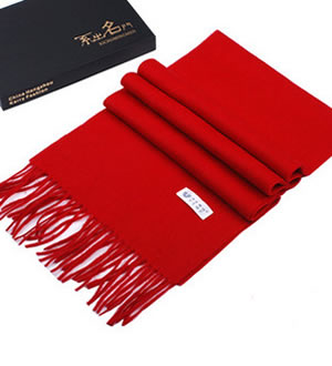 火红的本命年 本命年红围巾 （已下架）-100%绵羊毛围巾，精美礼盒