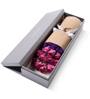 遇见最美的你 （已下架）-精品礼盒：紫玫瑰11枝
