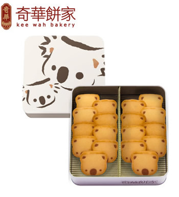 奇华饼家 树熊曲奇饼干 （已下架）-香港制造 巧克力味 铁盒装