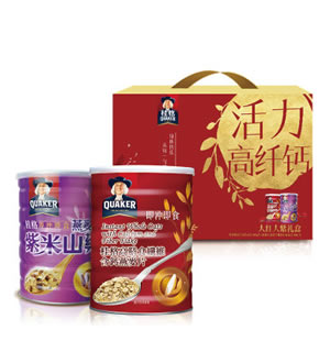 台湾进口燕麦片礼盒-高纤高钙麦片+紫米山药