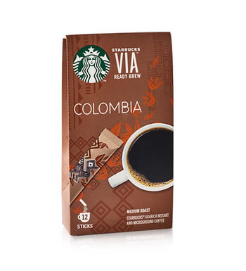 星巴克 VIA 哥伦比亚 免煮咖啡 12支装 （已下架）-随身可得的星巴克
