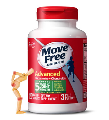 Move Free 氨糖软骨素 关节灵120粒-美国进口，MSM缓痛配方，修护关节