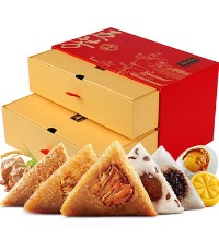 五芳斋 粽子双层礼盒 - 10粽+4咸鸭蛋+4绿豆糕